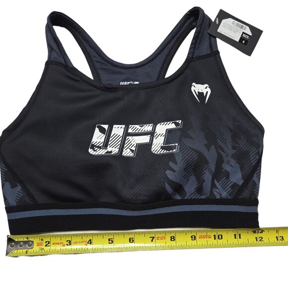UFC Venum Sports Bra Womens Small Black Racerback Removal Pads Workout Top New - Picture 4 of 10